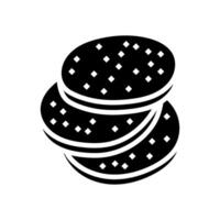 slice sausage meat glyph icon illustration vector