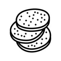 slice sausage meat line icon illustration vector