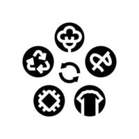 circular fashion sustainable glyph icon illustration vector