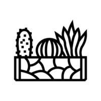 succulents urban gardening line icon illustration vector