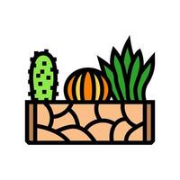 succulents urban gardening color icon illustration vector