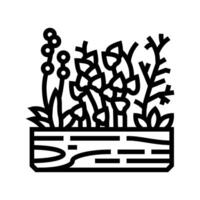 hierbas urbano jardinería línea icono ilustración vector
