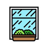 window boxes urban gardening color icon illustration vector