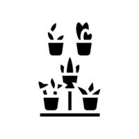 planta soportes urbano jardinería glifo icono ilustración vector