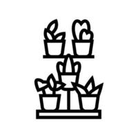 planta soportes urbano jardinería línea icono ilustración vector