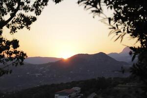 sunrise in the mountains of spain photo