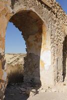 roman aqueduct in antas, spain photo