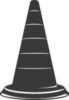 Silhouette rubber cone road divider black color only vector