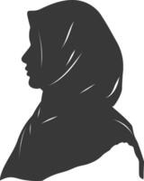 Silhouette hijab symbol black color only vector