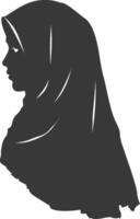 Silhouette hijab symbol black color only vector