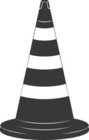 Silhouette rubber cone road divider black color only vector