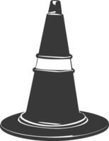 Silhouette rubber cone road divider black color only vector