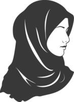 Silhouette hijab symbol black color only vector