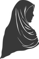 Silhouette hijab symbol black color only vector