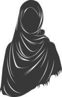 Silhouette hijab symbol black color only vector