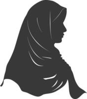 Silhouette hijab symbol black color only vector