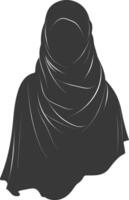 Silhouette hijab symbol black color only vector