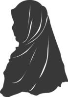 silueta hijab símbolo negro color solamente vector