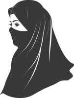 Silhouette hijab symbol black color only vector