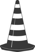 Silhouette rubber cone road divider black color only vector