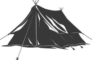 silhouette camping tent black color only vector