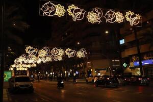 christmas night in alicante, spain photo