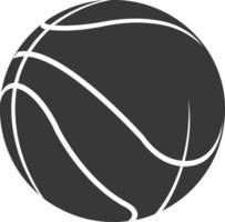 silueta baloncesto pelota negro color solamente vector