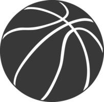 silhouette basketball ball black color only vector
