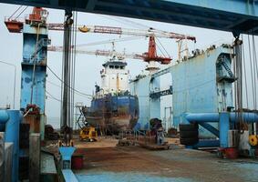 ship dock, fishing boat, Koh Samui island, Thailand photo