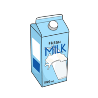 Leche caja caja de cartón pegatina ilustración png