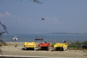 playa tiempo, sol, divertido, mar, navegación, playa, Grecia, corfú foto