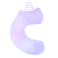 carino unicorno alfabeto acquerello png