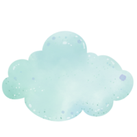 Green cloud in the watercolor png