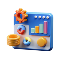 3d Online marketing, financial report chart, data analysis, and web development concept. png