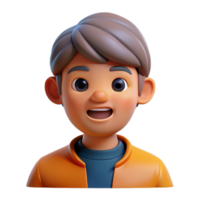 3d character people close up portrait, smiling nice, 3d Avartar or icon, png
