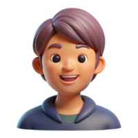 3d character people close up portrait, smiling nice, 3d Avartar or icon, png