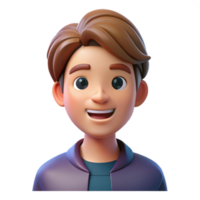 3d character people close up portrait, smiling nice, 3d Avartar or icon, png