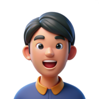 3d character people close up portrait, smiling nice, 3d Avartar or icon, png