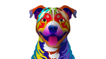 sorridente cachorro, cachorro retrato dentro lgbtq orgulho arco Iris cores conceito arte, cachorro com vibrante arco Iris colori pelagem, perfeito para orgulho parada lgbtq conceito e símbolo, lgbt orgulho parada, gay bandeira em orgulho dia png