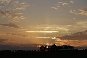 colorful sunset in the netherlands photo