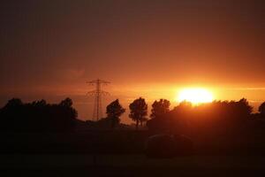 sunset in the netherlands, clouds, colors photo