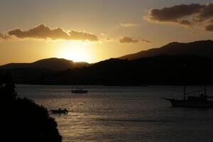 sunrise in lefkada, greece photo