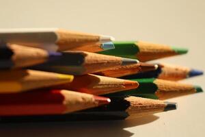 colorful pencils in close up photo