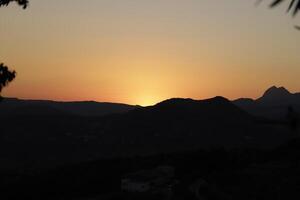 sunrise in the mountains of spain photo