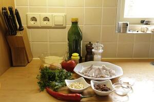 ingredients for a squid dish photo