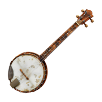 Traditional Banjo Music Instrument on Transparent Background png