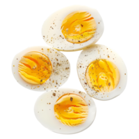 Boiled Egg with Slices on Transparent Background png