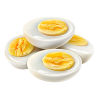 gekocht Ei mit Scheiben auf transparent Hintergrund png