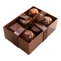 Pralinen im ein Geschenk Box auf transparent Hintergrund png