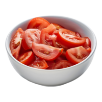 rebanado Tomates en un cuenco en transparente antecedentes png